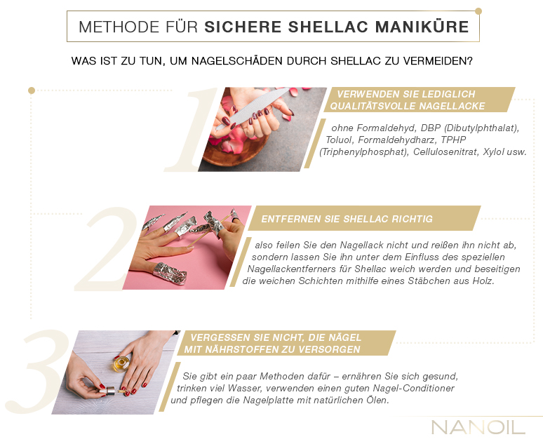 Methode für sichere Shellac-Maniküre